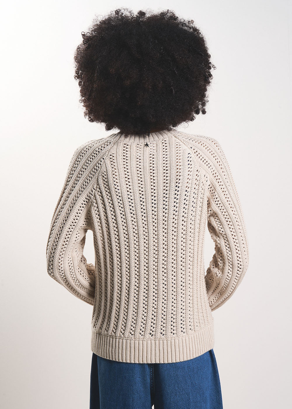 MIANIA Openwork knit jumper with a round neck - 3 - Sud Express - Sud Express