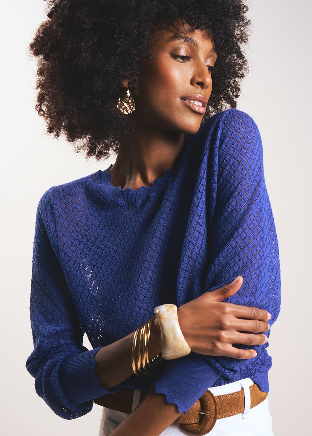 MONYME Round neck cotton jumper - 1 - Sud Express - Sud Express