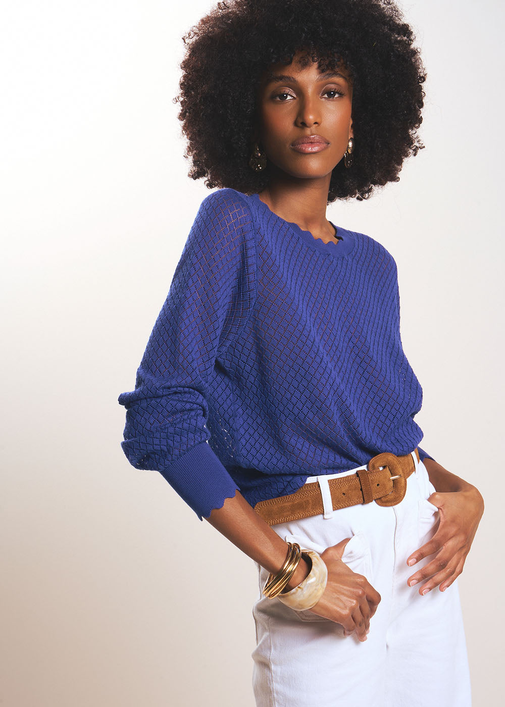 MONYME Round neck cotton jumper - 4 - Sud Express - Sud Express