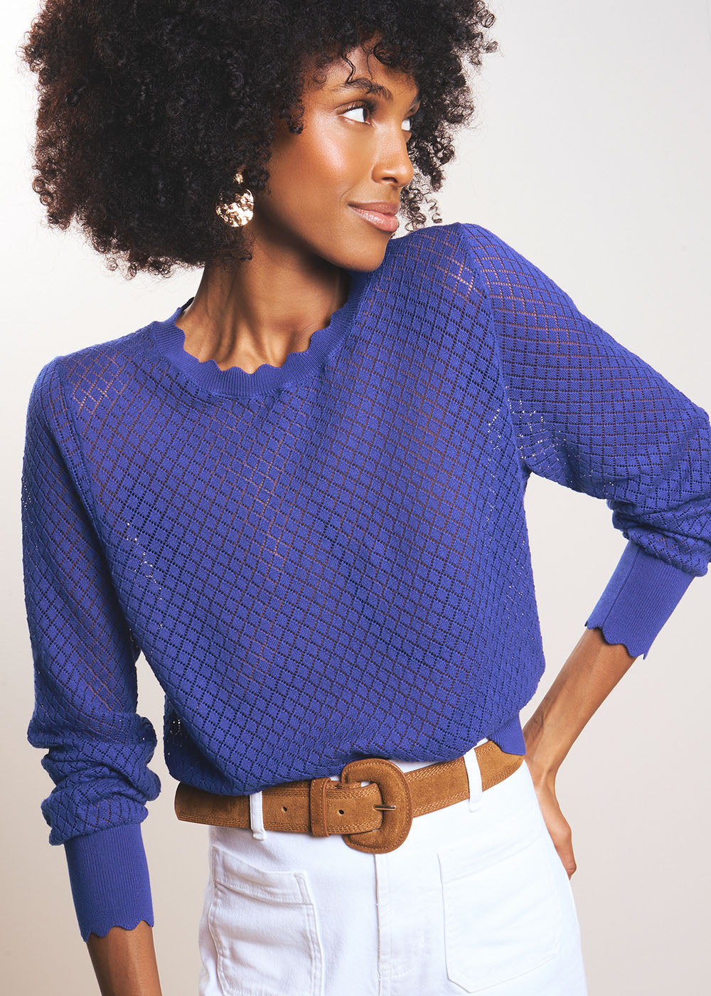 Round neck cotton jumper - Sud Express - 5 - Sud Express