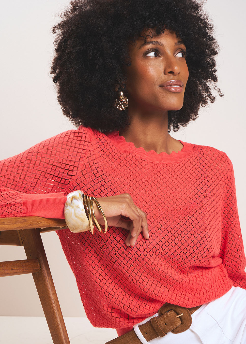 MONYME Round neck cotton jumper - 1 - Sud Express - Sud Express