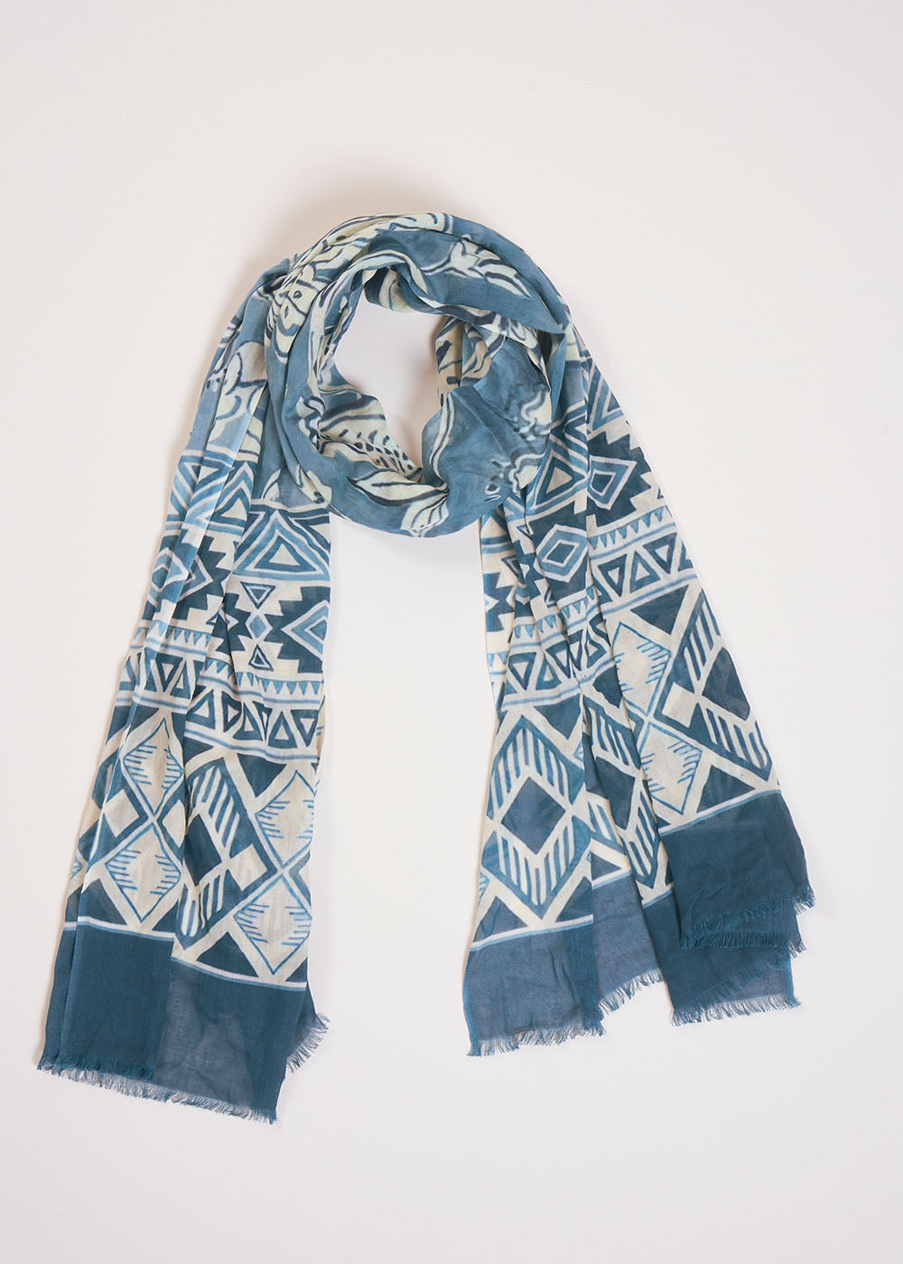 FRANCA Floral and graphic print scarf - 1 - Sud Express - Sud Express