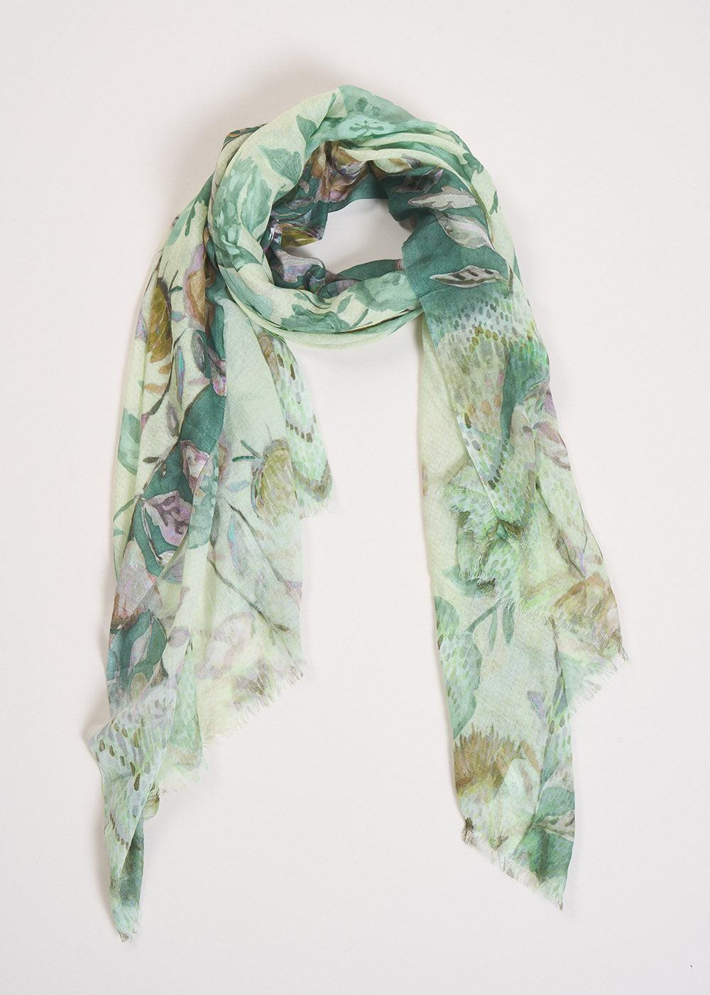FATYM Rectangular scarf with botanical print - 1 - Sud Express - Sud Express