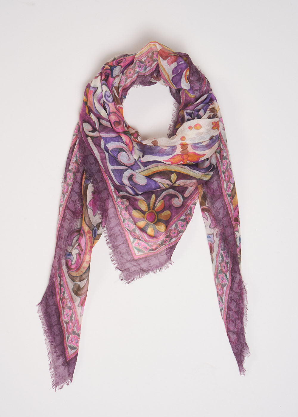 FELICIA Square patchwork print scarf - 1 - Sud Express - Sud Express