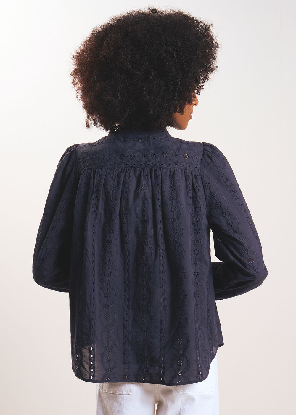 TORENZA Embroidered cotton blouse with tunisian collar - 3 - Sud Express - Sud Express