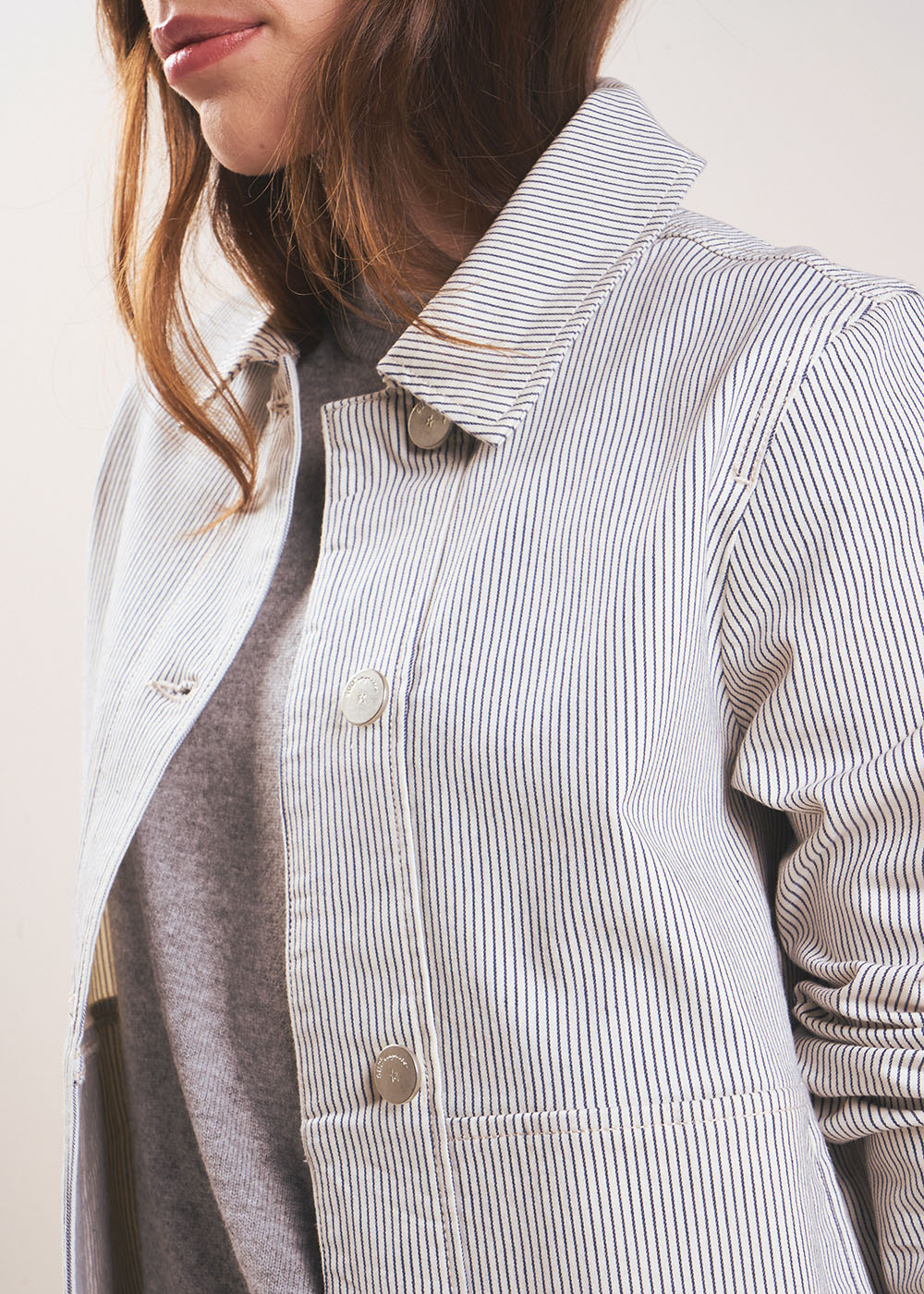 VULYSSE Boxy striped jacket with shirt collar - 2 - Sud Express - Sud Express