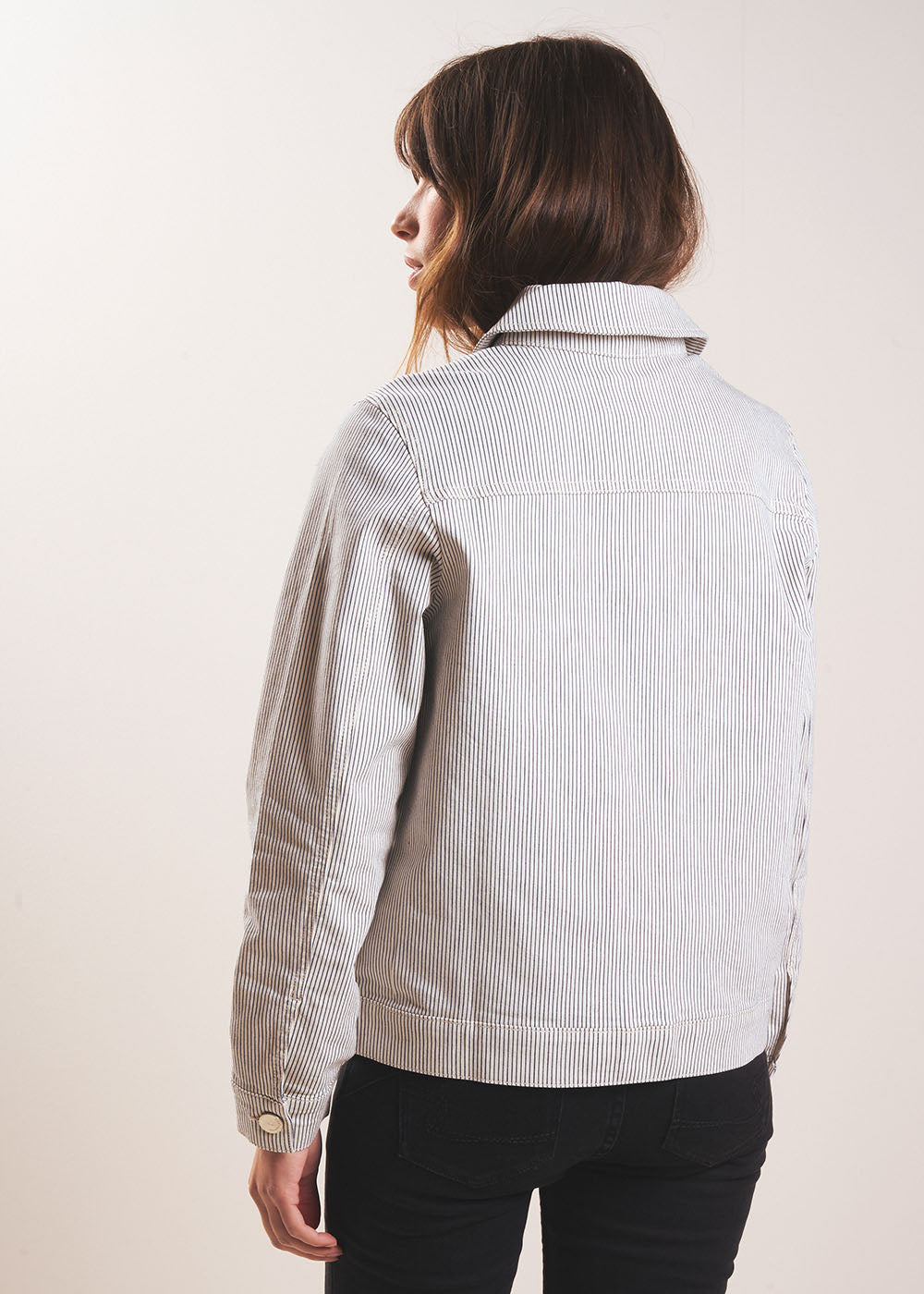 VULYSSE Boxy striped jacket with shirt collar - 3 - Sud Express - Sud Express