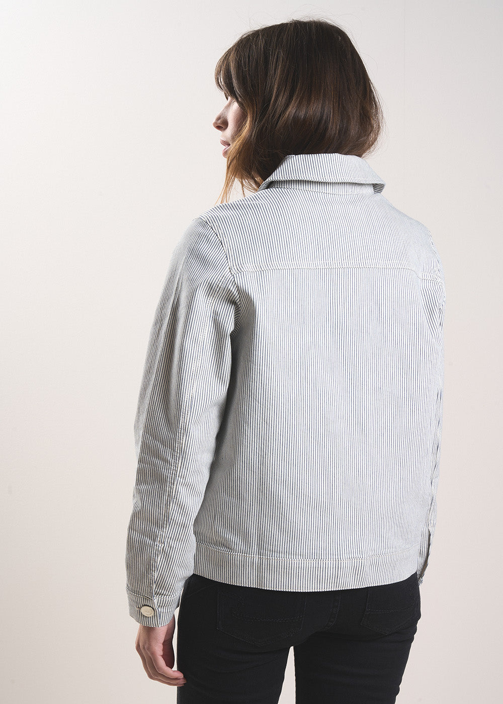 VULYSSE Boxy striped jacket with shirt collar - 3 - Sud Express - Sud Express