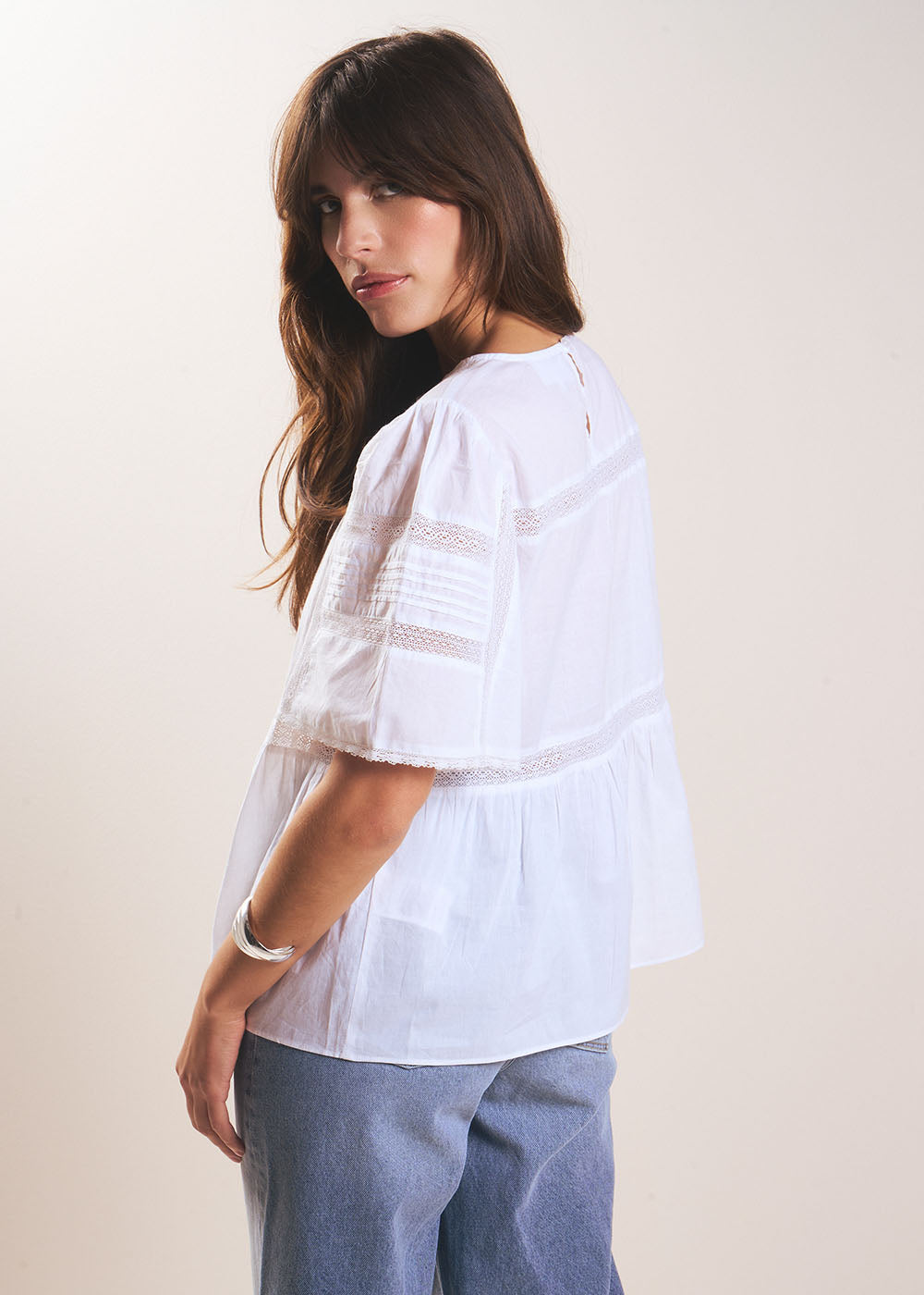 TOSIE Short-sleeved top with openwork details - 3 - Sud Express - Sud Express