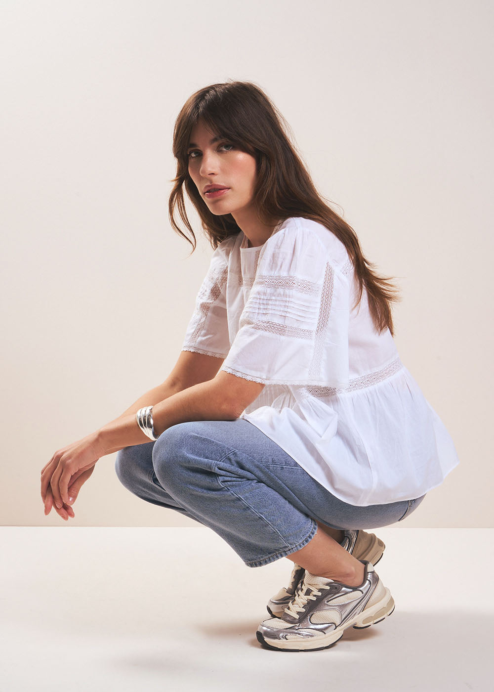 TOSIE Short-sleeved top with openwork details - 4 - Sud Express - Sud Express