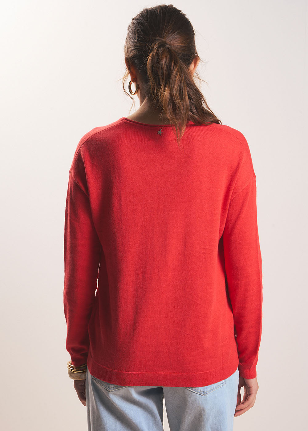 MARIANA Oversized fine knit V-neck jumper - 3 - Sud Express - Sud Express