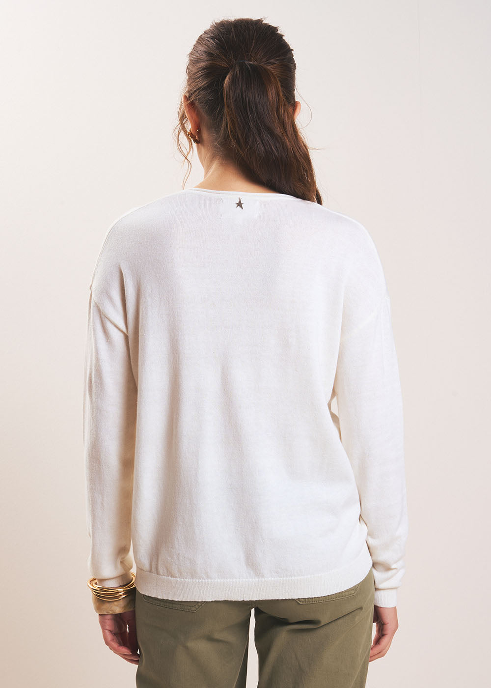 MARIANA Oversized fine knit V-neck jumper - 3 - Sud Express - Sud Express