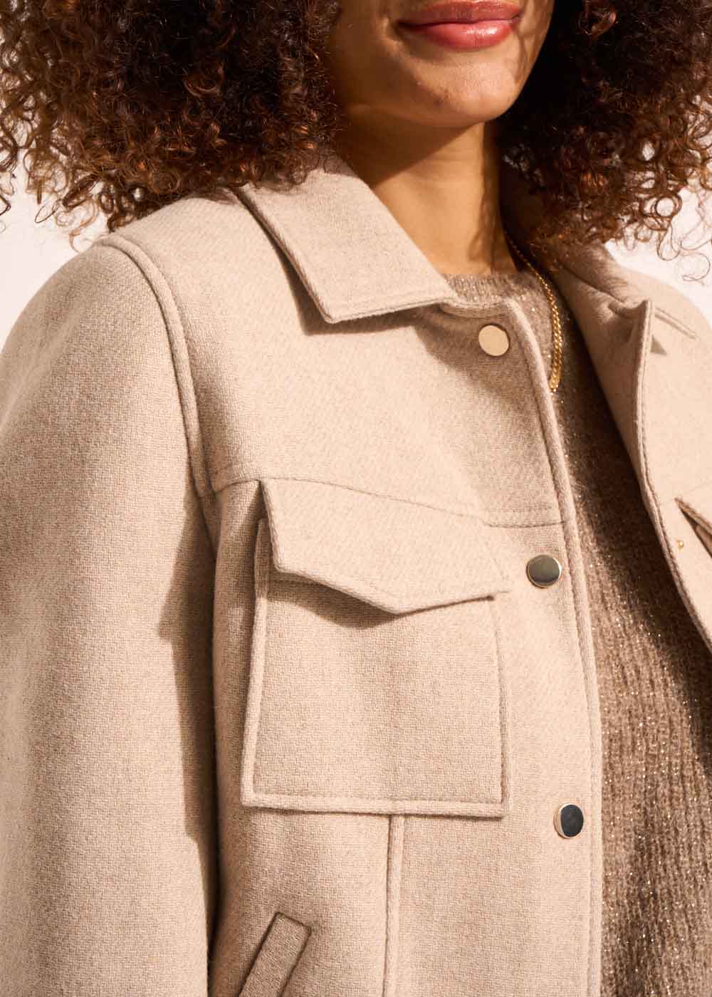 MABELOU Short coat in wool fabric - 2 - Sud Express - Sud Express