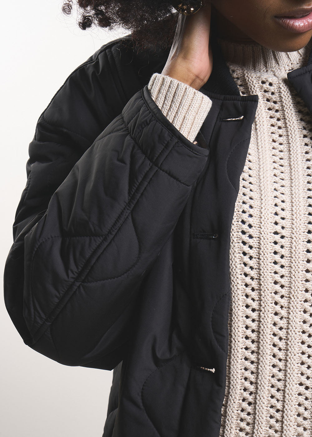 DARIOU Quilted jacket with leopard print lining - 2 - Sud Express - Sud Express