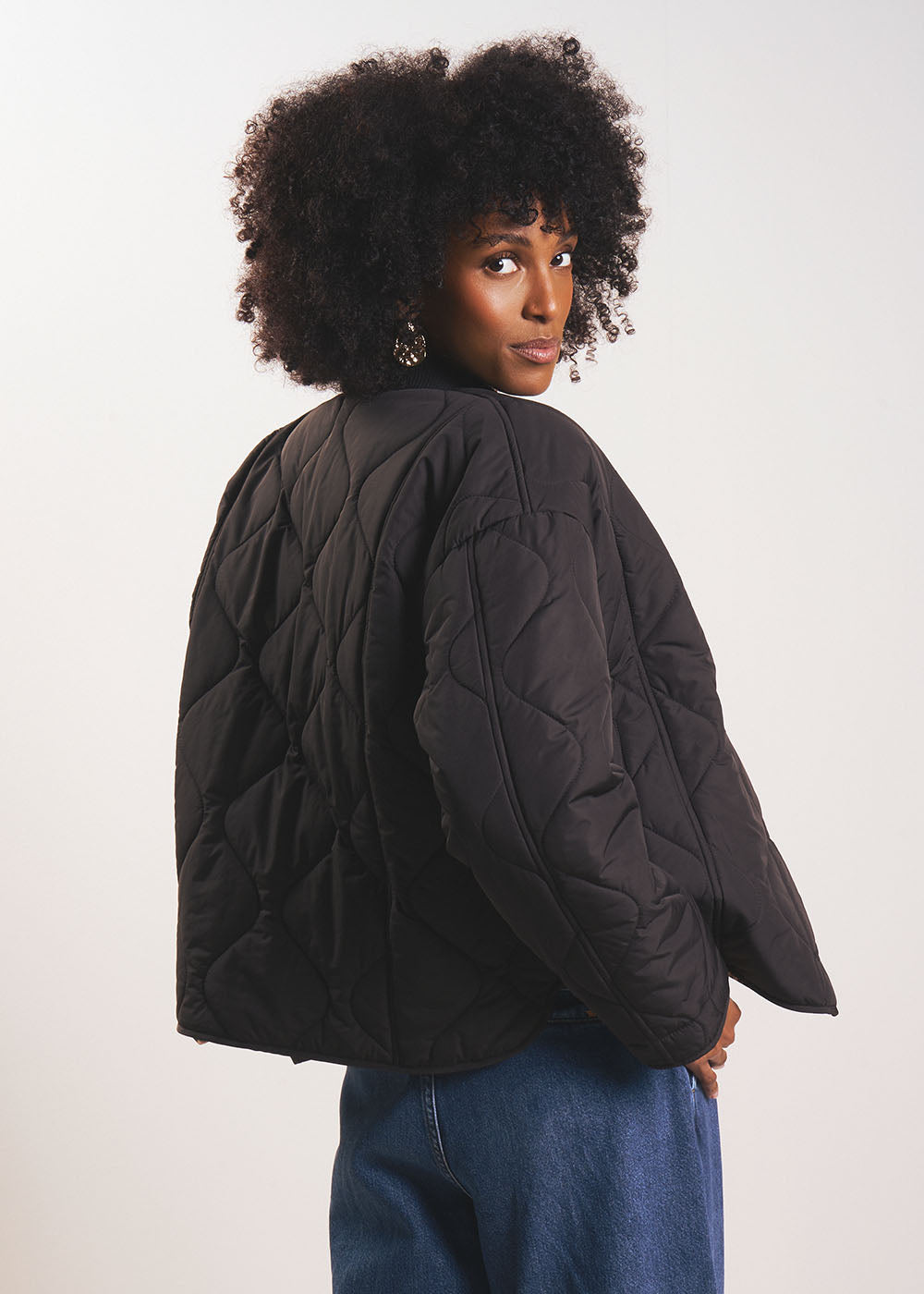 DARIOU Quilted jacket with leopard print lining - 3 - Sud Express - Sud Express