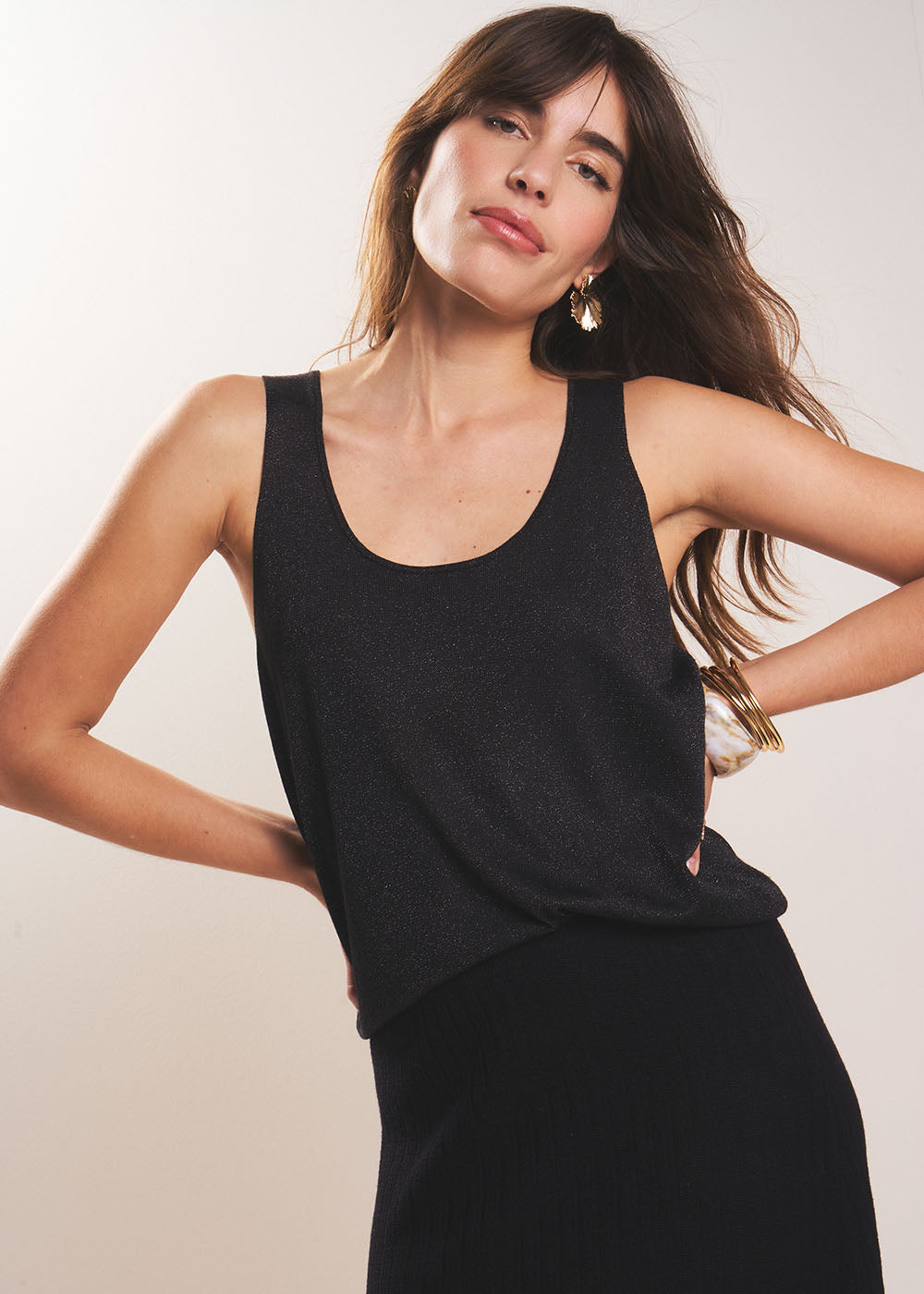 Tank top with a ballerina neckline - Sud Express - 1 - Sud Express
