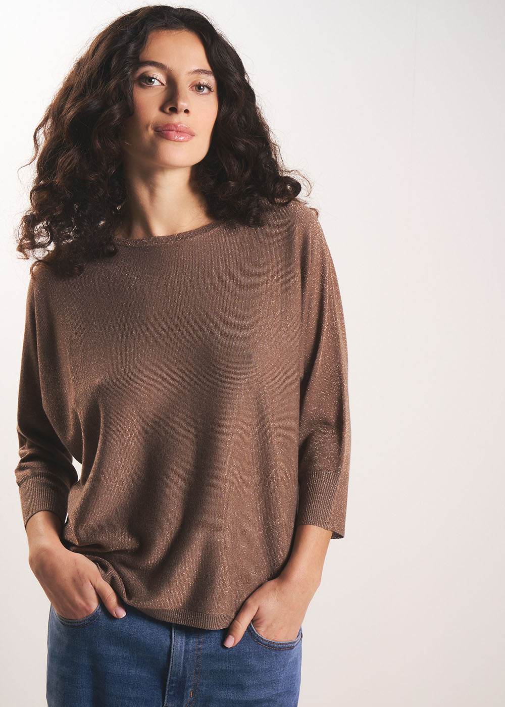 MATADOR Round neck jumper with metallic fibres - 1 - Sud Express - Sud Express