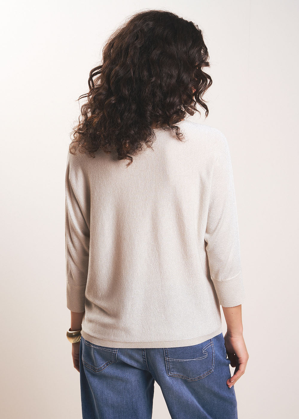 Round neck jumper with metallic fibres - Sud Express - 3 - Sud Express