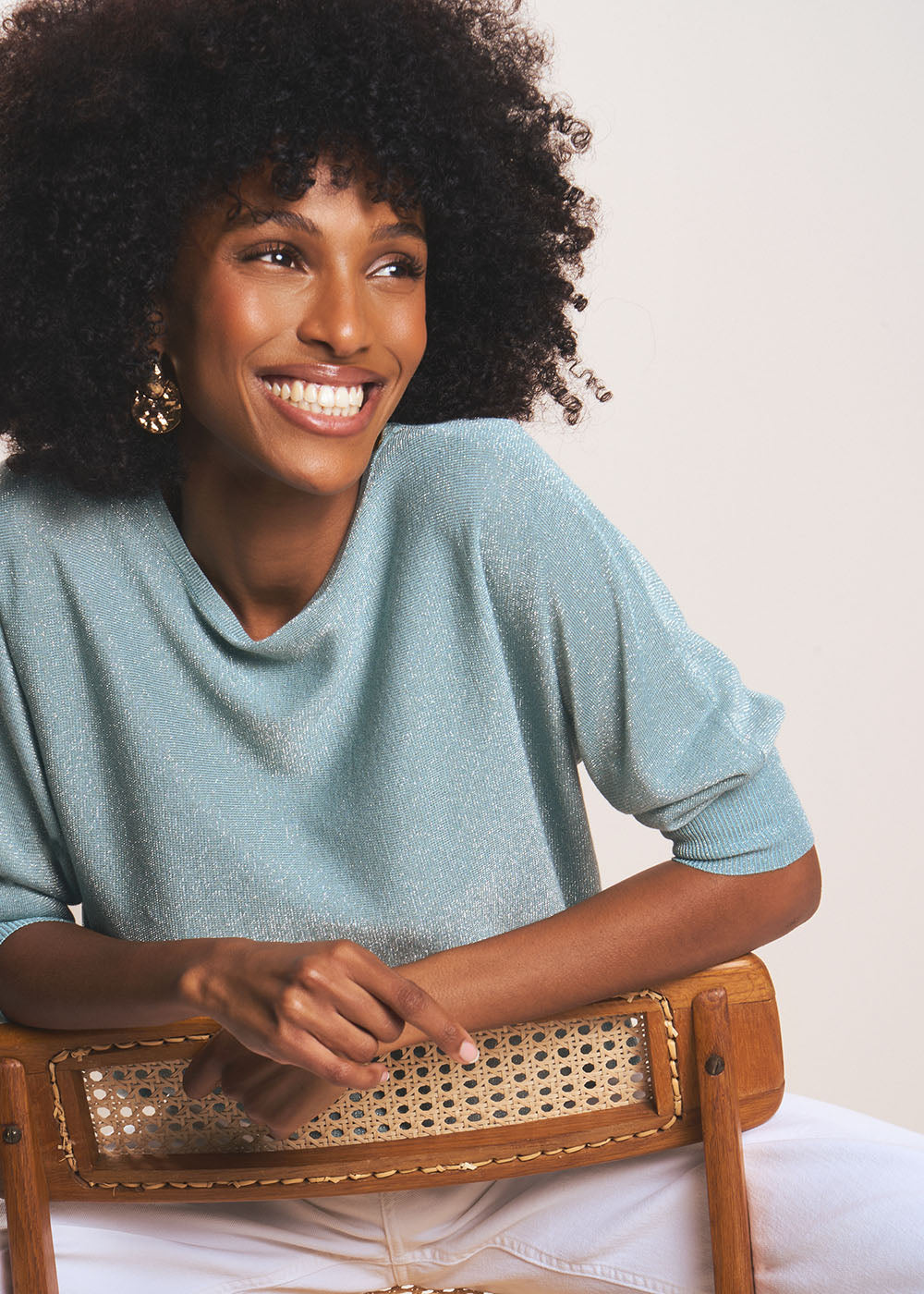 MATADOR Round neck jumper with metallic fibres - 1 - Sud Express - Sud Express