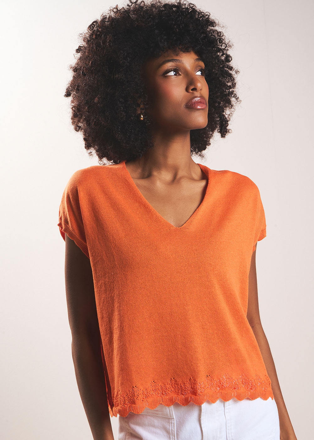 MARGARA Sleeveless V-neck jumper - 1 - Sud Express - Sud Express