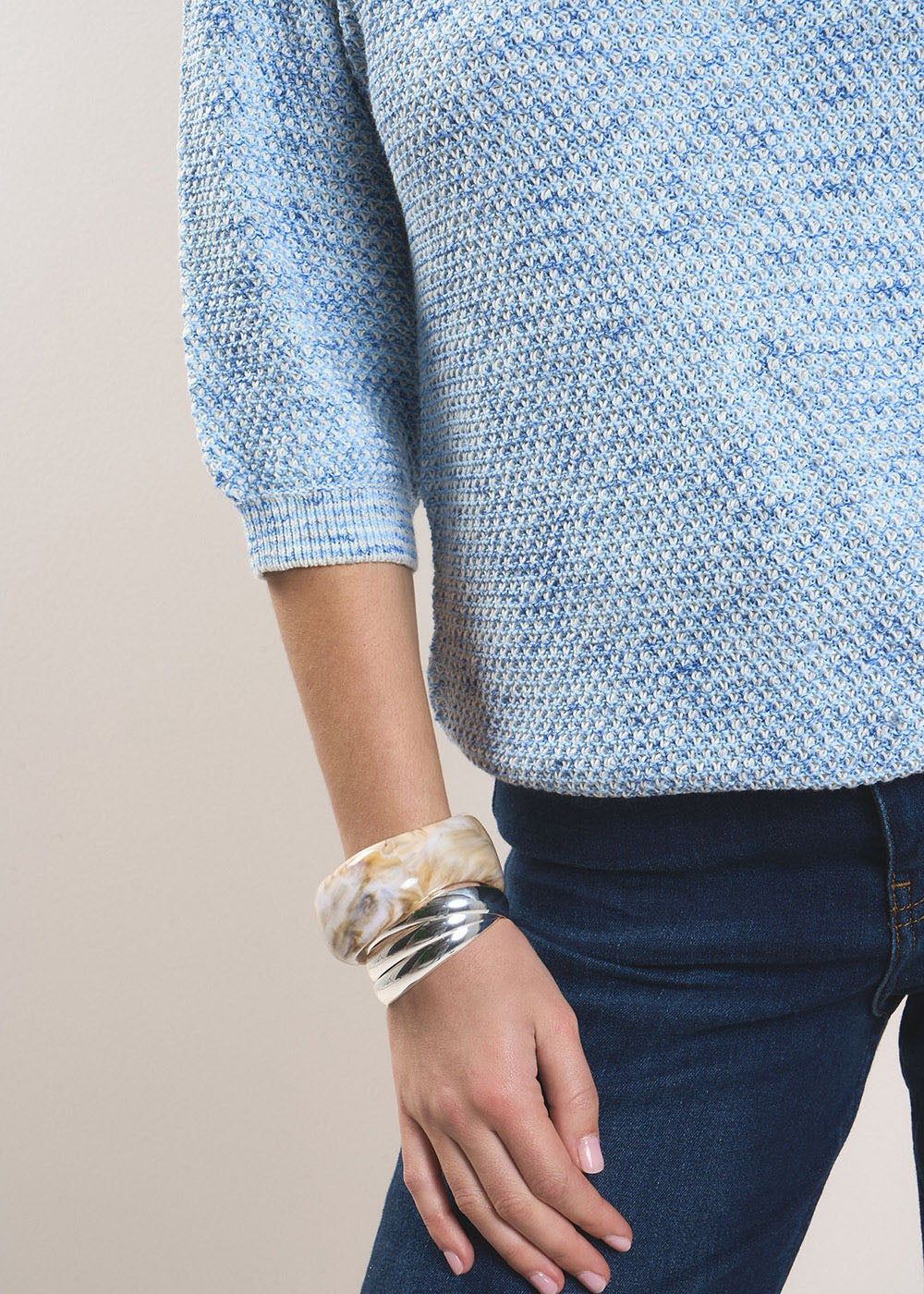 MATAMY Round neck jumper with mid-length sleeves - 4 - Sud Express - Sud Express