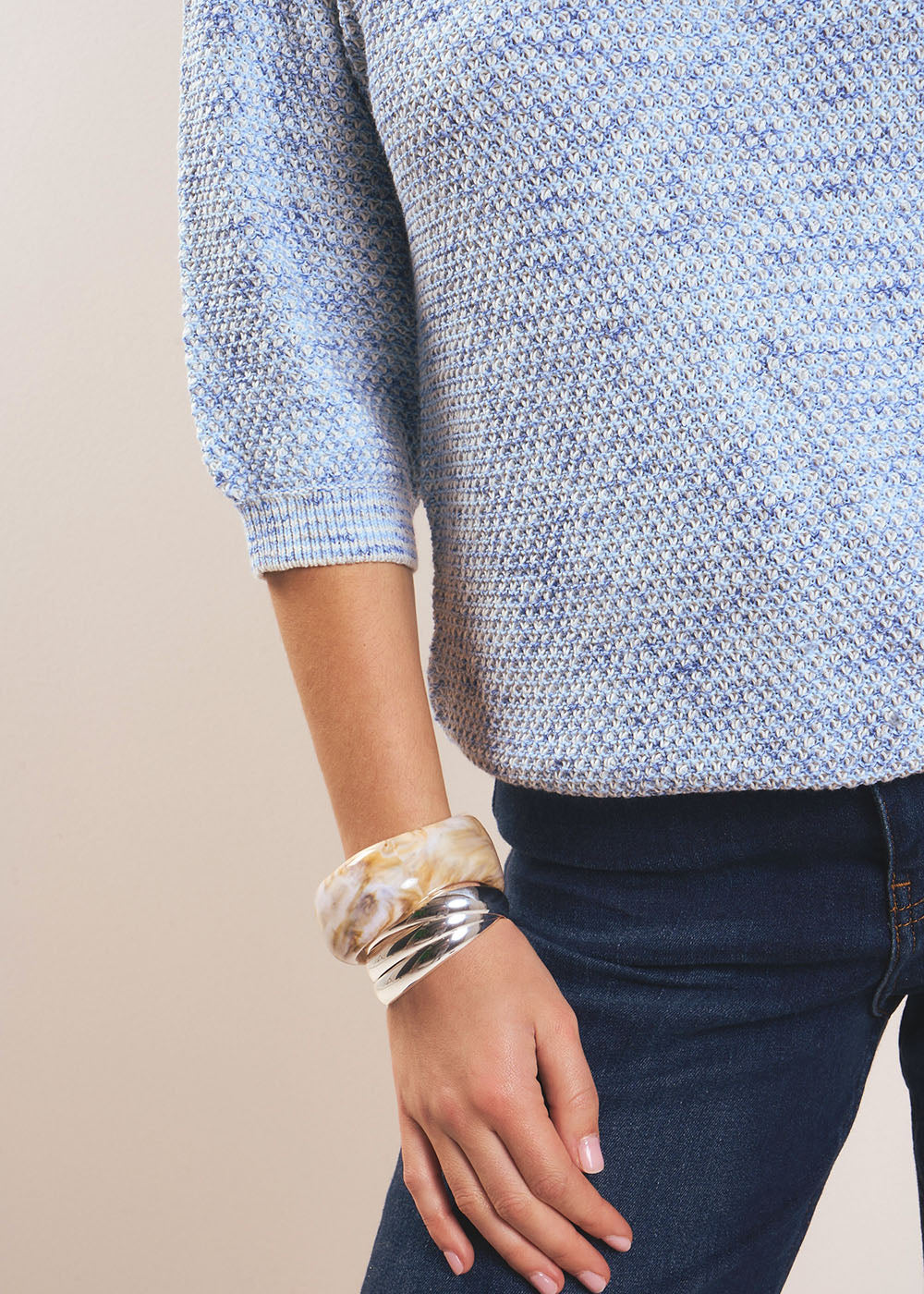 MATAMY Round neck jumper with mid-length sleeves - 4 - Sud Express - Sud Express