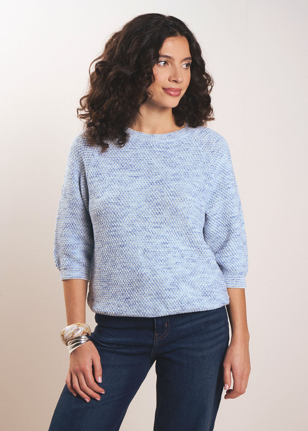 Round neck jumper with mid-length sleeves - Sud Express - 5 - Sud Express