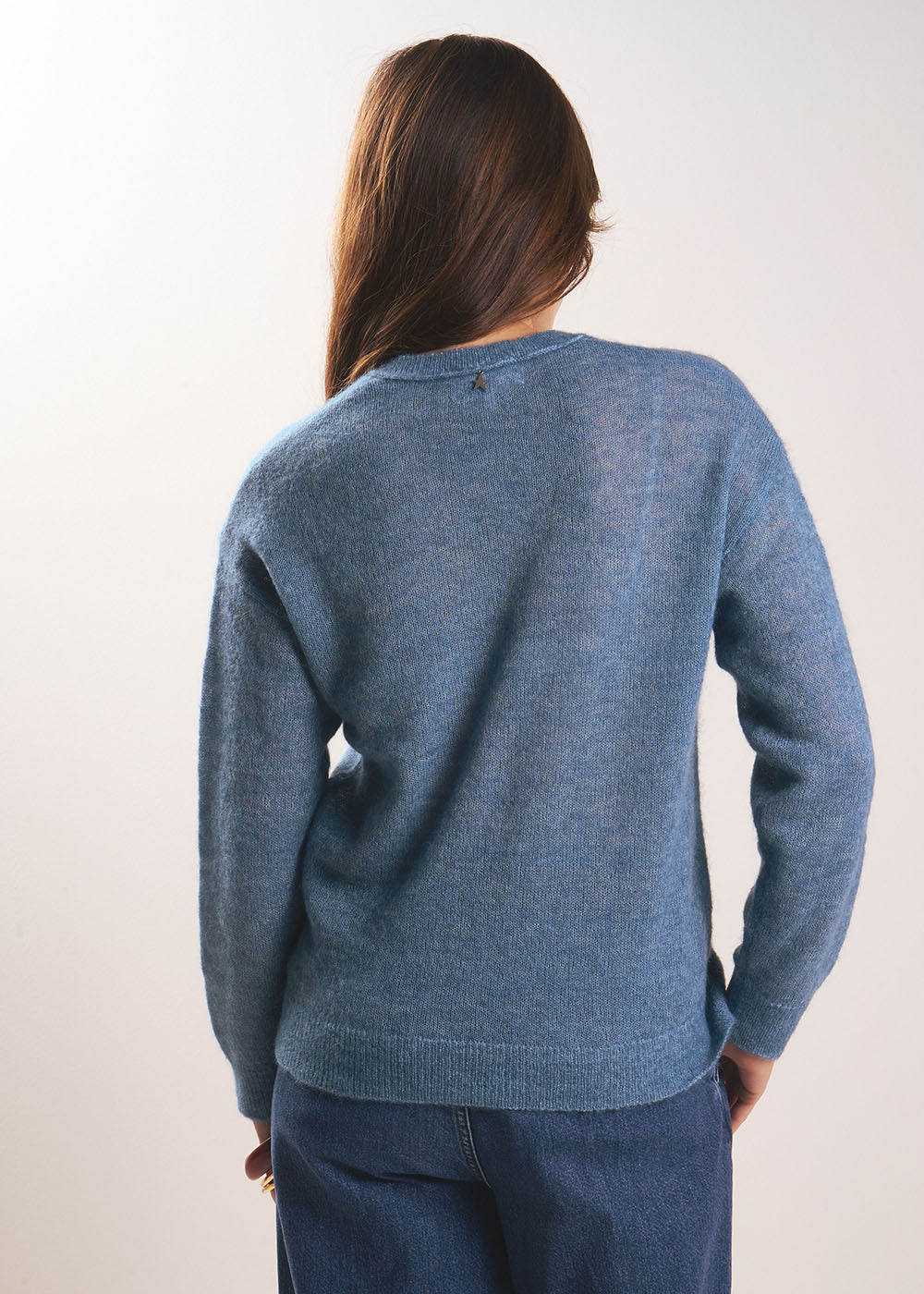 MIGUELY Pull col V en mohair - 3 - Sud Express - Sud Express