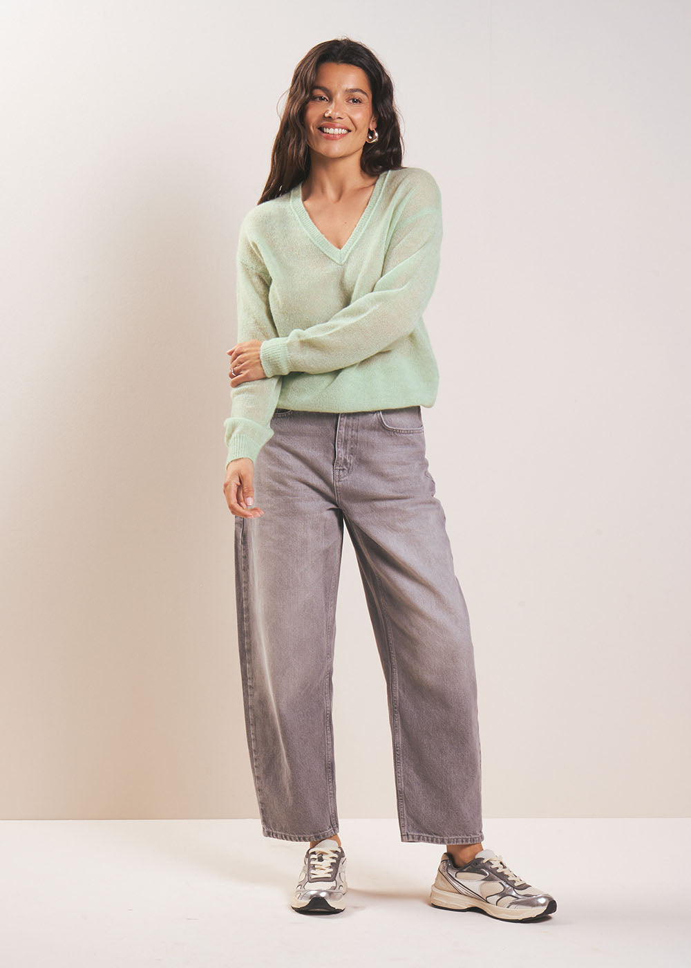 Pull col V en mohair - Sud Express - 5 - Sud Express