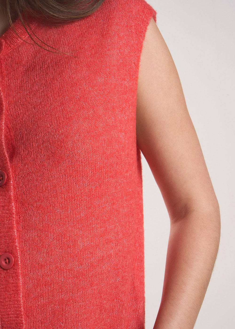 GILETTE Sleeveless cardigan with round neck - 4 - Sud Express - Sud Express