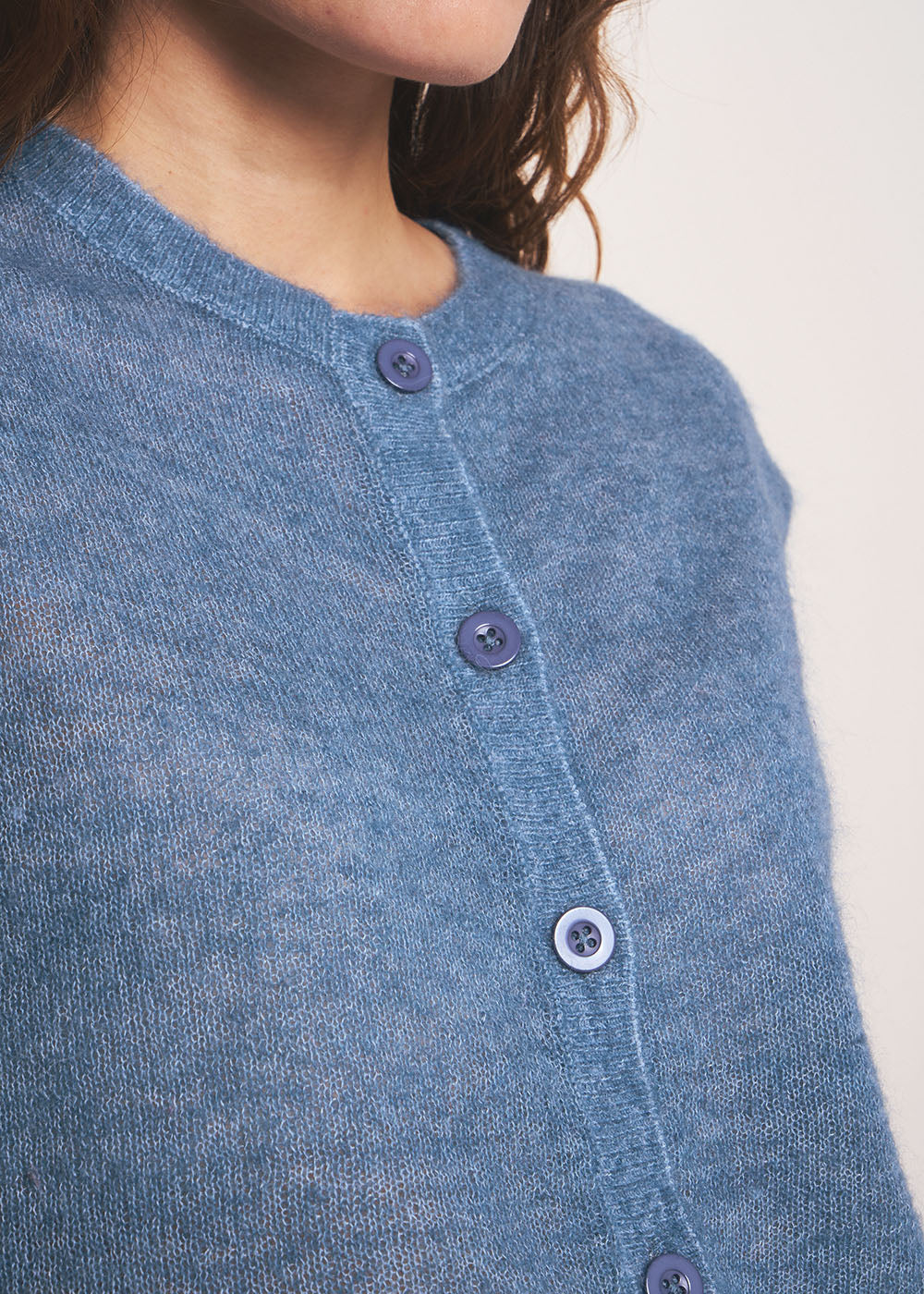 GILETTE Sleeveless cardigan with round neck - 2 - Sud Express - Sud Express