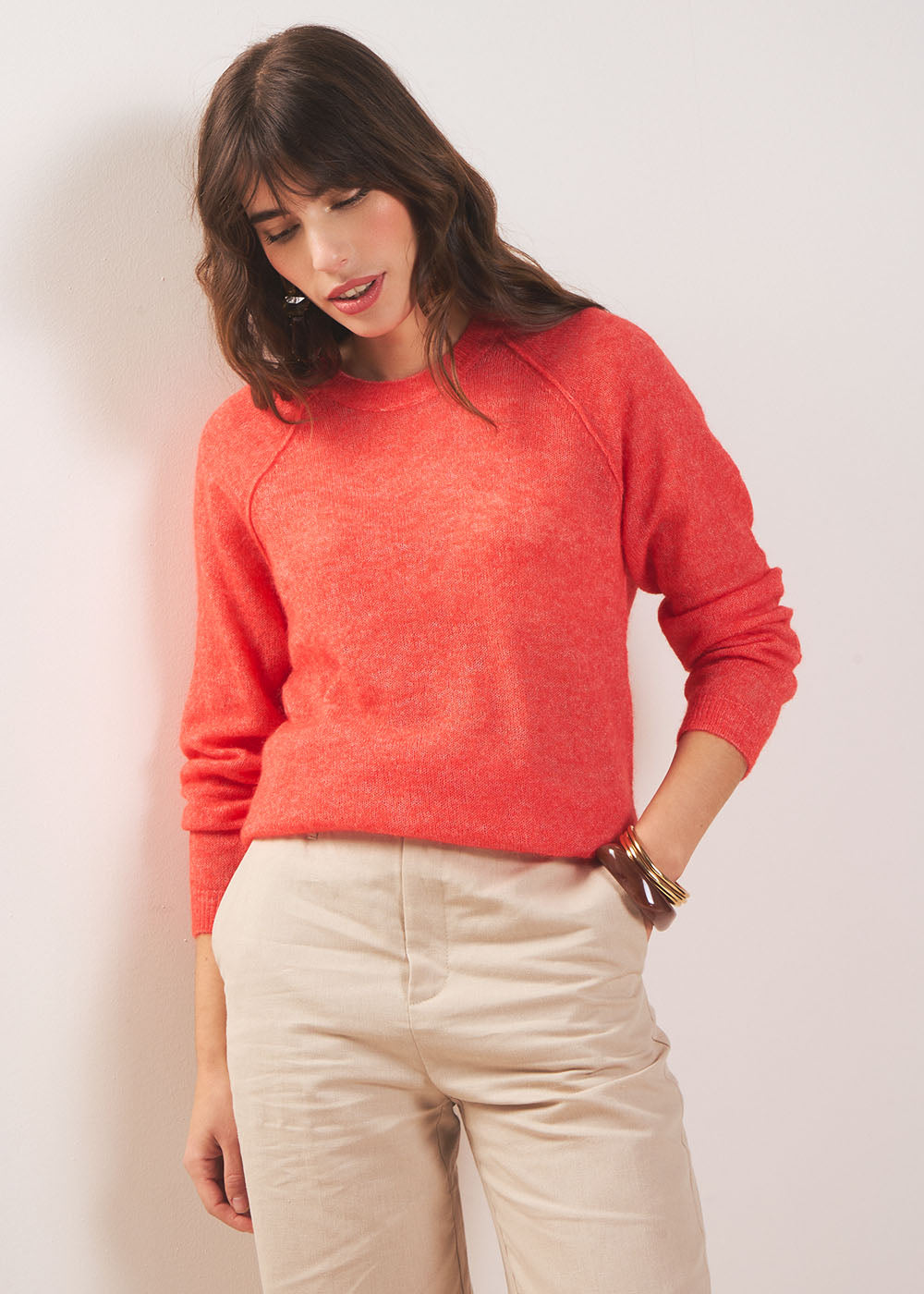 Round neck jumper with ribbed detailing - Sud Express - 5 - Sud Express
