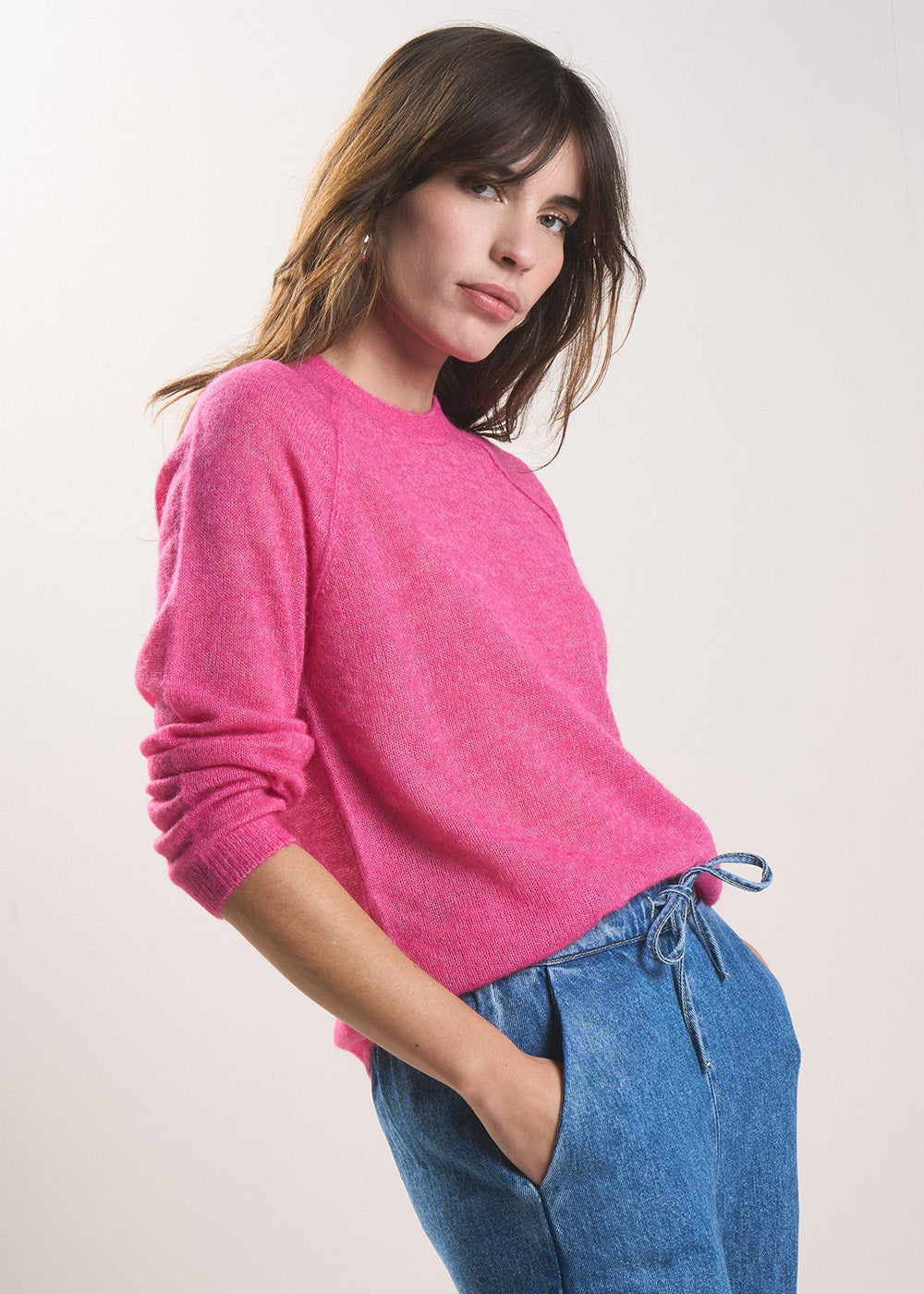 Round neck jumper with ribbed detailing - Sud Express - 1 - Sud Express