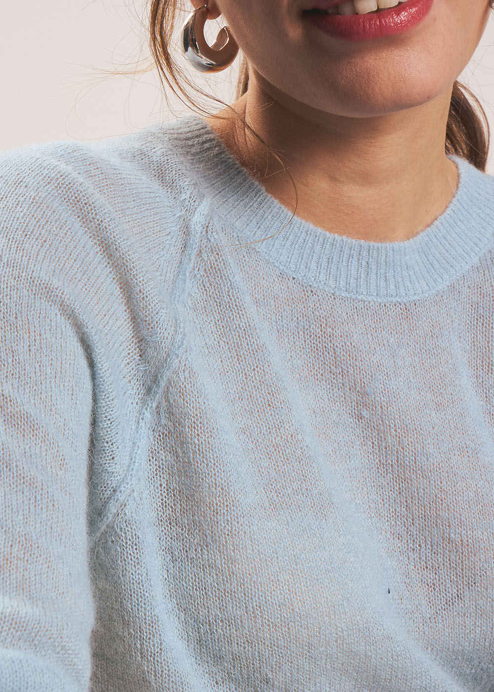 Round neck jumper with ribbed detailing - Sud Express - 2 - Sud Express