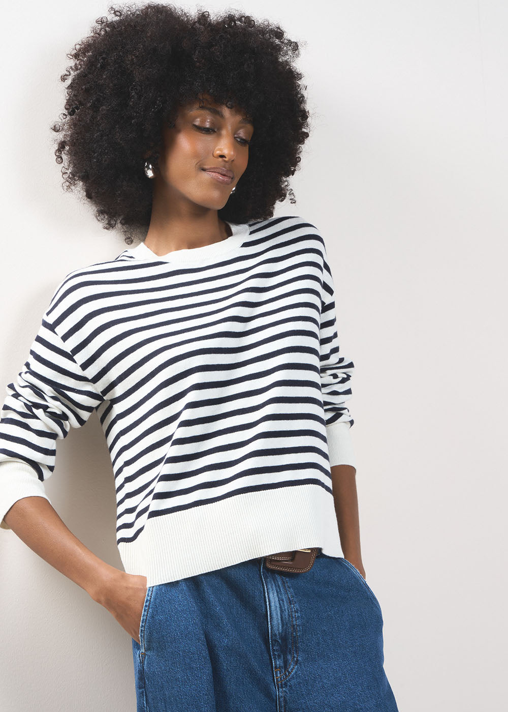 MANEYLI Striped jumper with a high neck - 1 - Sud Express - Sud Express