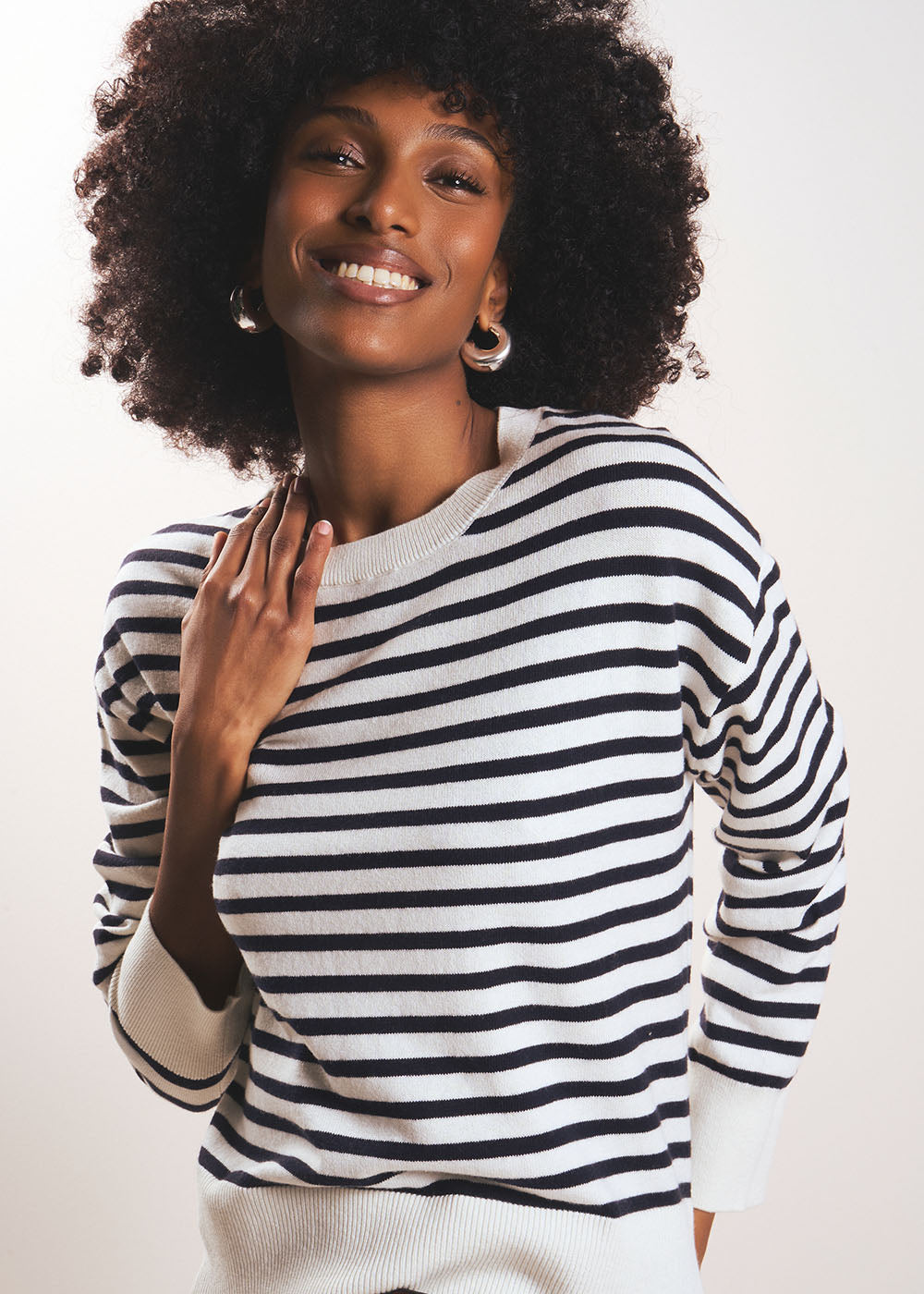 MANEYLI Striped jumper with a high neck - 1 - Sud Express - Sud Express