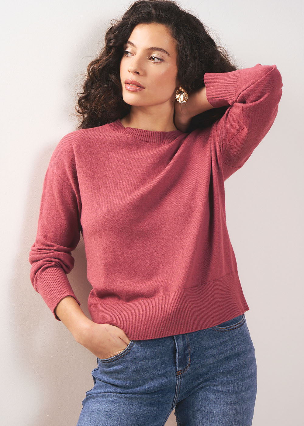 High-neck jumper in cotton wool - Sud Express - 5 - Sud Express