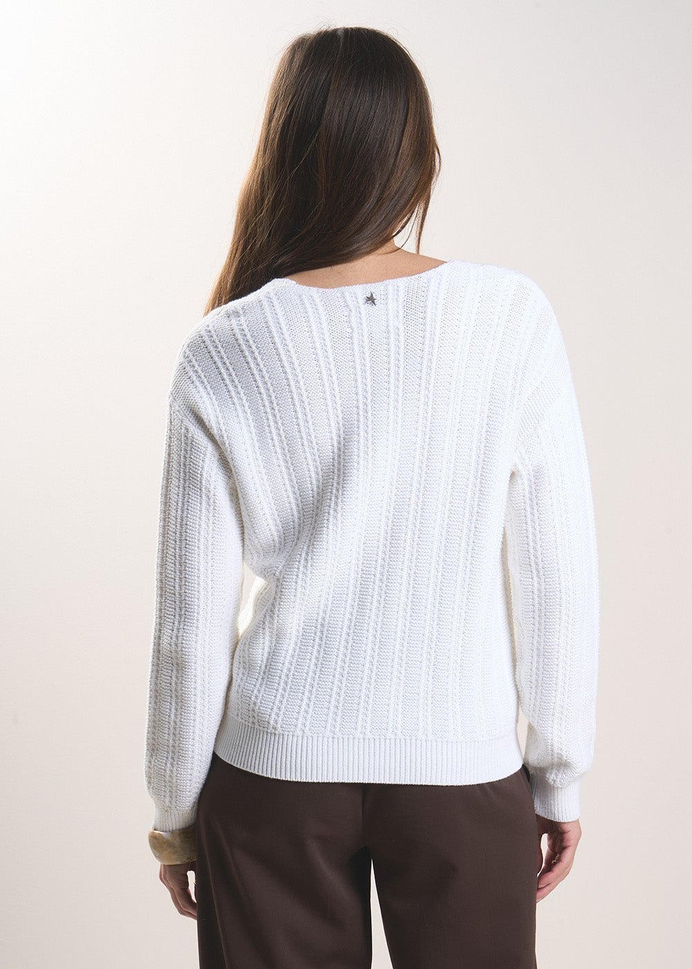 MALINOU V-neck jumper in pearl knit - 3 - Sud Express - Sud Express