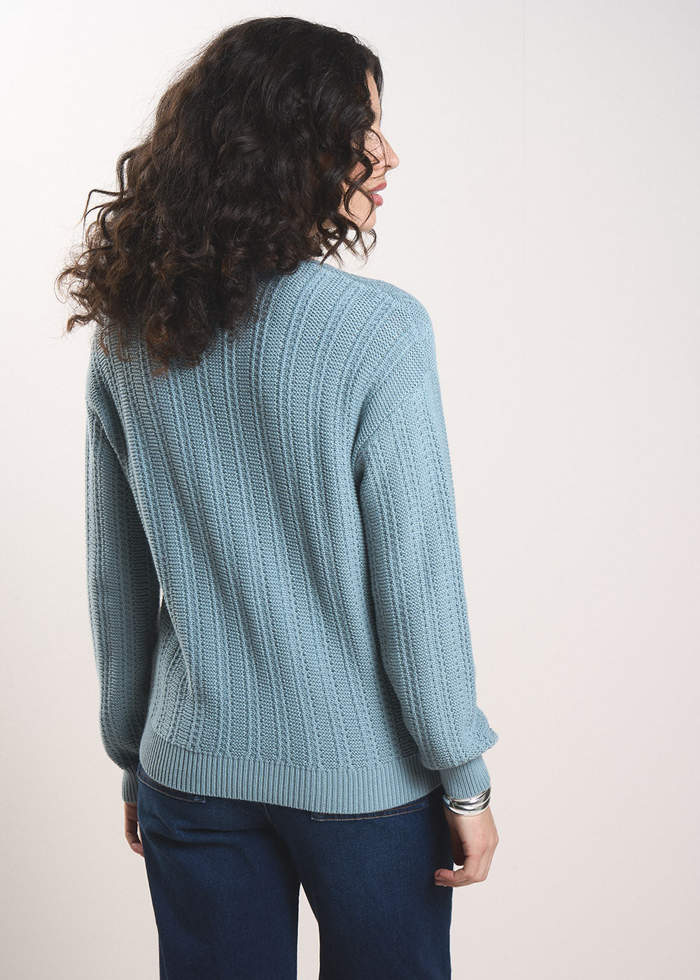 MALINOU V-neck jumper in pearl knit - 3 - Sud Express - Sud Express