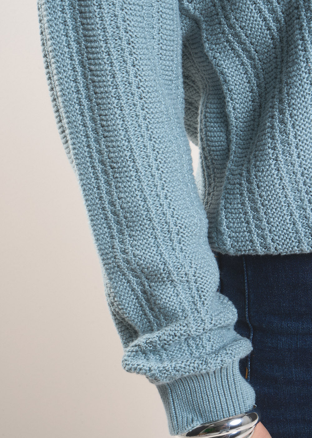 MALINOU V-neck jumper in pearl knit - 4 - Sud Express - Sud Express