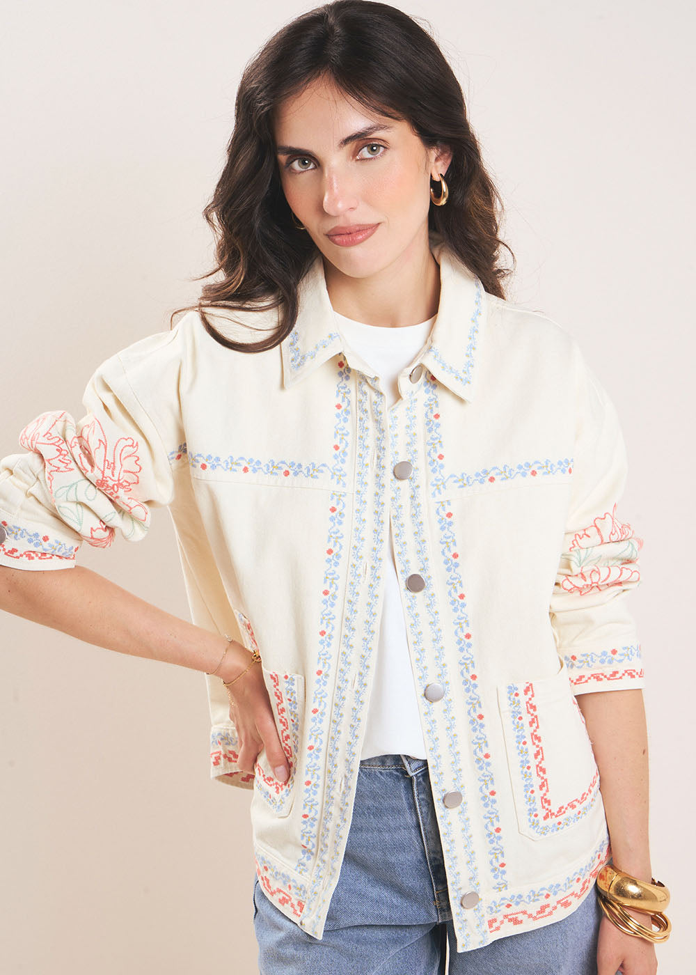 VELEA Embroided overshirt - 1 - Sud Express - Sud Express