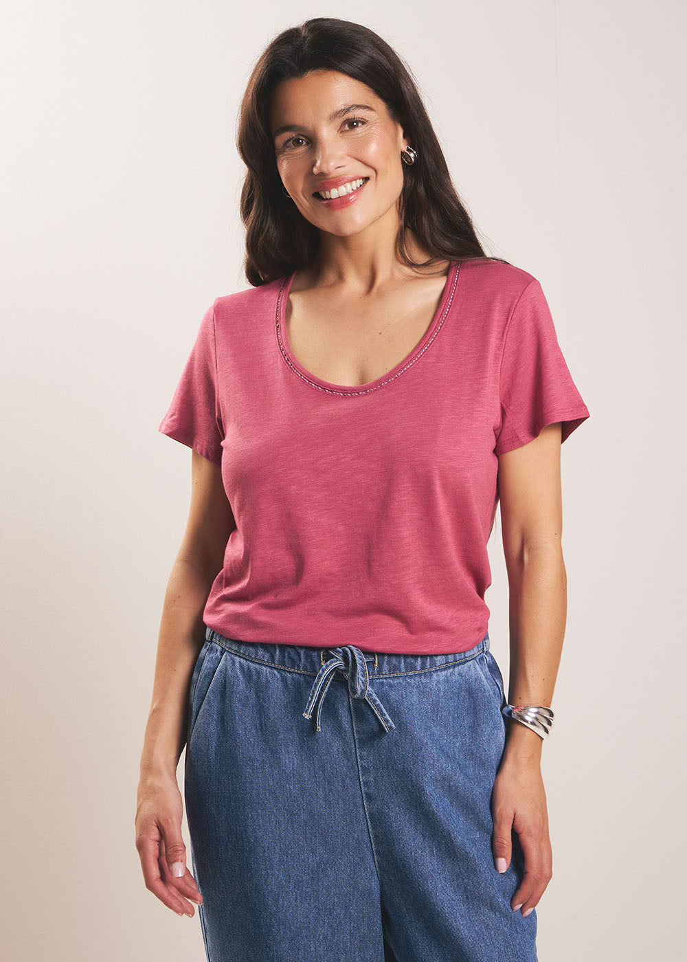 TORNADI Modal cotton crew neck T-shirt - 1 - Sud Express - Sud Express