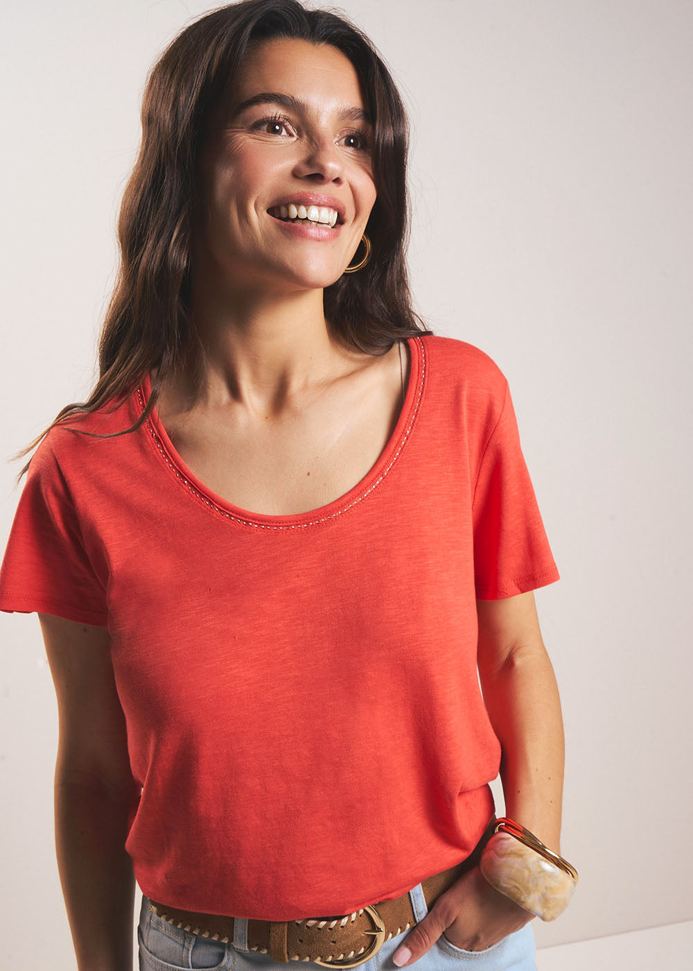 TORNADI Modal cotton crew neck T-shirt - 4 - Sud Express - Sud Express