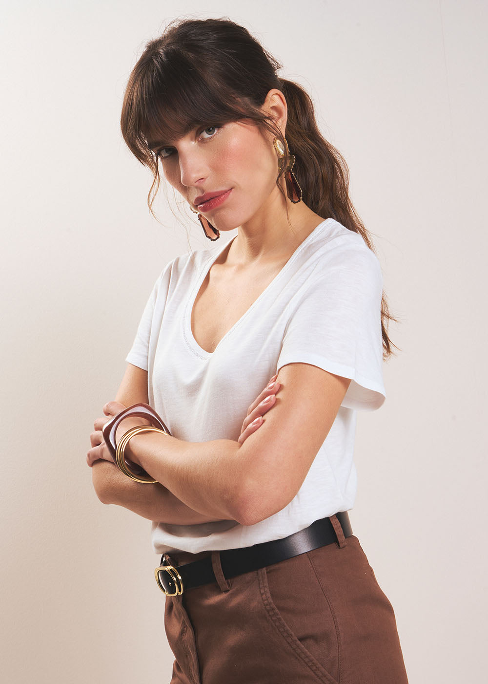 Modal cotton crew neck T-shirt - Sud Express - 5 - Sud Express