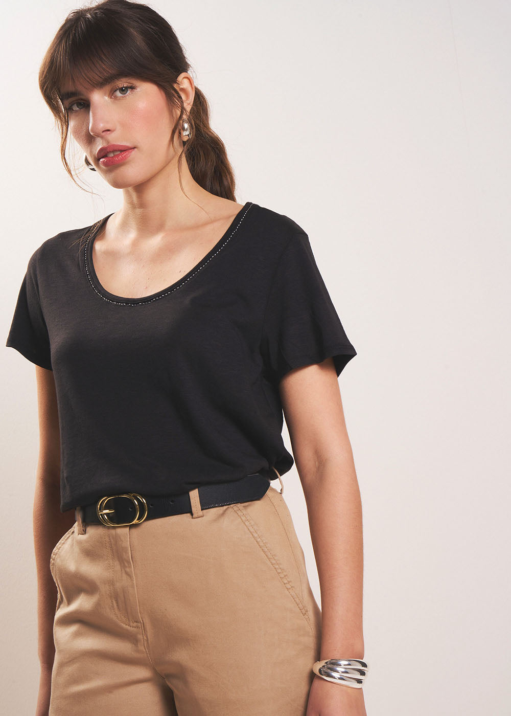 TORNADI Modal cotton crew neck T-shirt - 4 - Sud Express - Sud Express