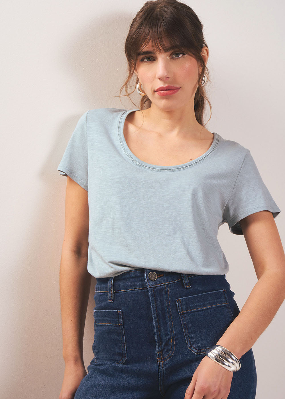 TORNADI Modal cotton crew neck T-shirt - 1 - Sud Express - Sud Express