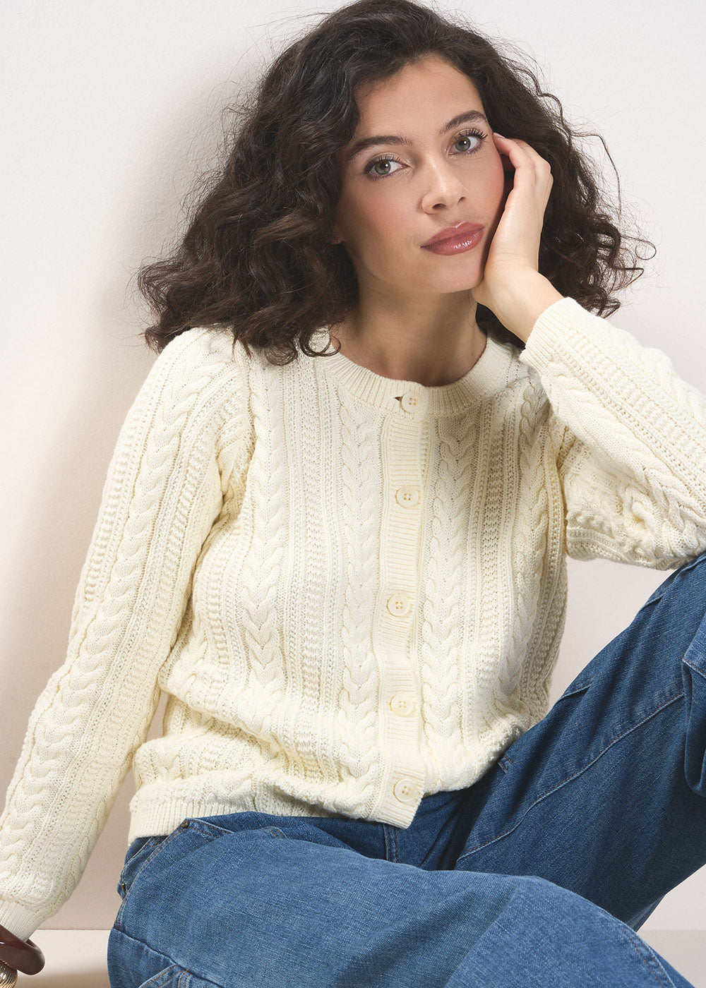 GILIOUK  Short buttoned cardigan in cable knit cotton - 1 - Sud Express - Sud Express