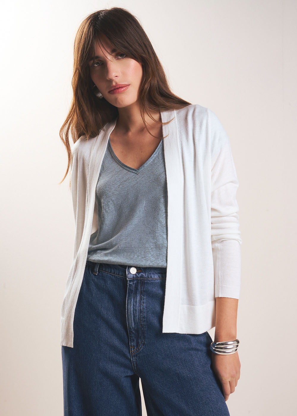 GALDY Long-sleeved cardigan without buttons - 1 - Sud Express - Sud Express