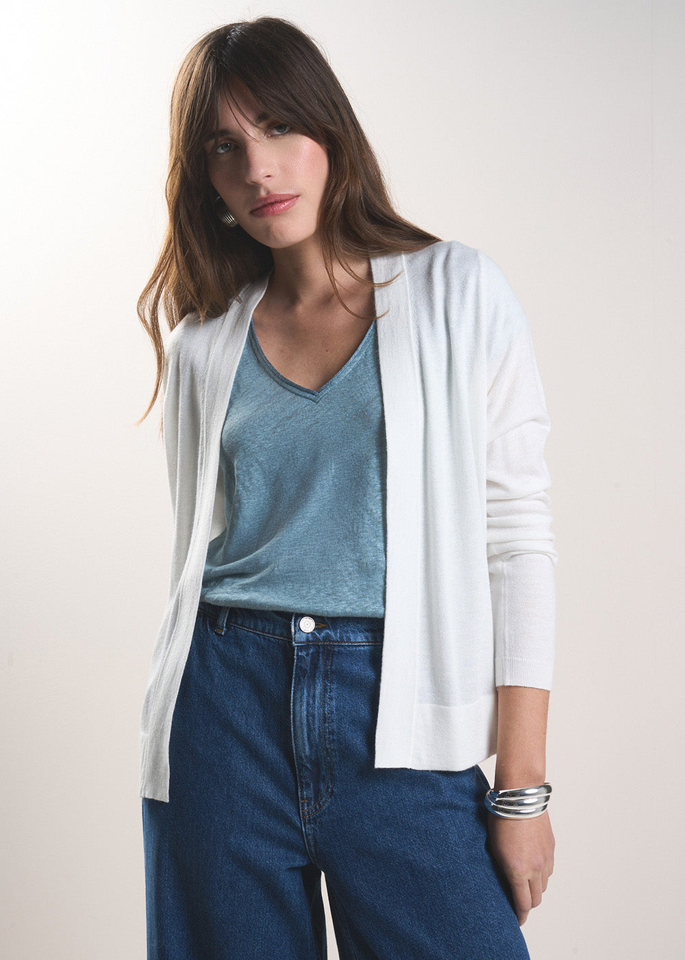 GALDY Long-sleeved cardigan without buttons - 1 - Sud Express - Sud Express