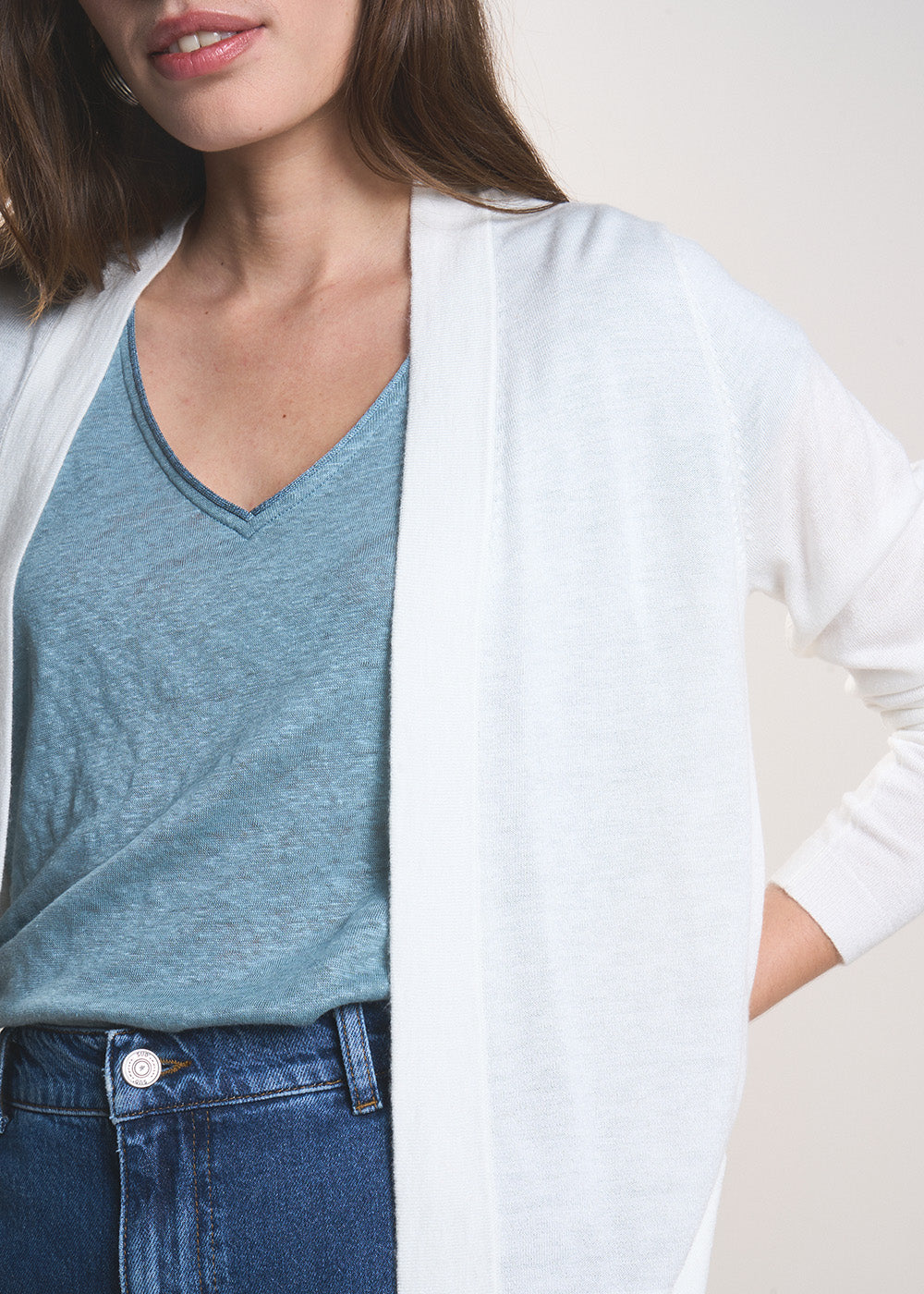 GALDY Long-sleeved cardigan without buttons - 2 - Sud Express - Sud Express